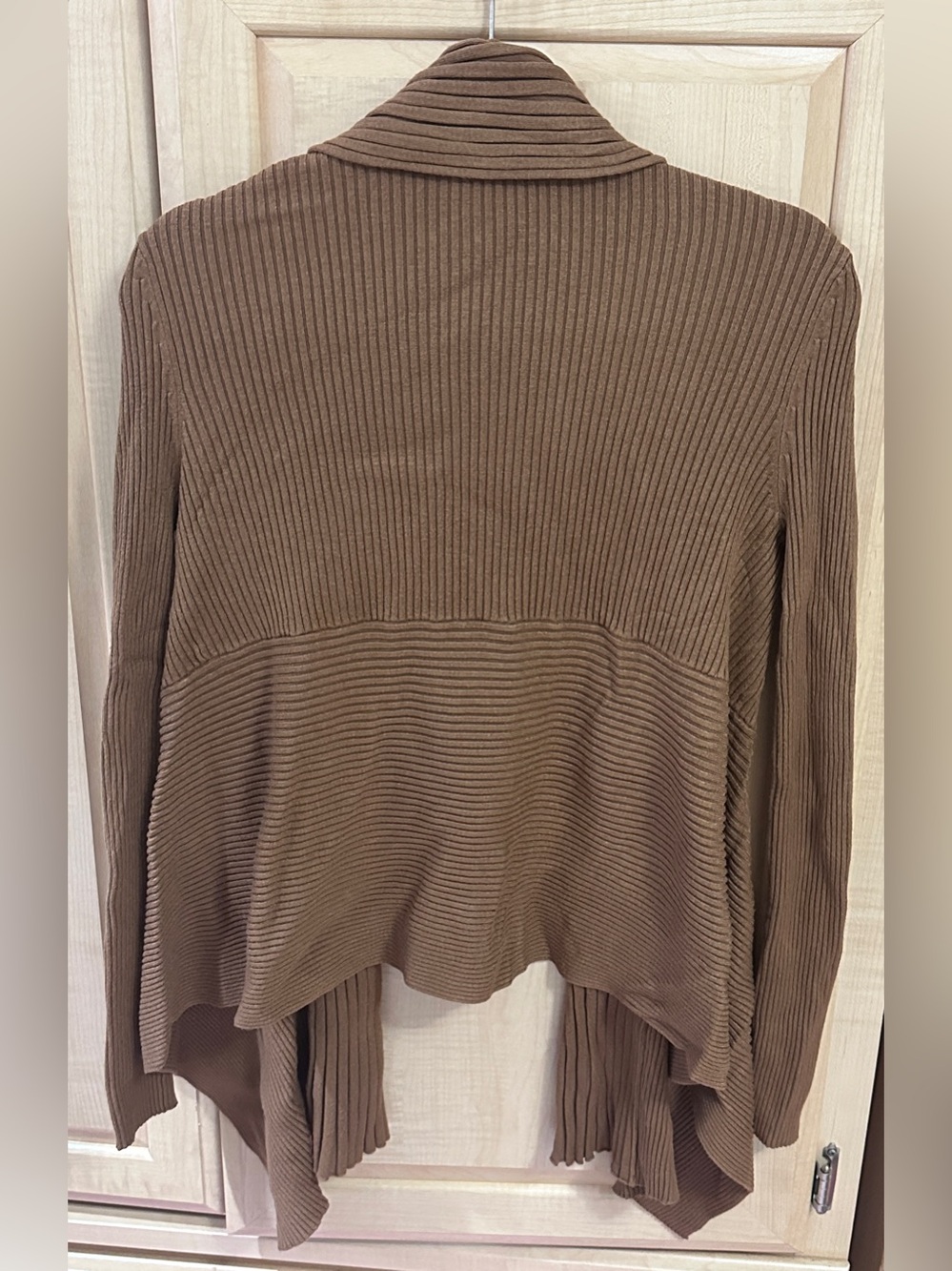 Brown Ribbed Open-Front Cardigan - Picture 4 of 4